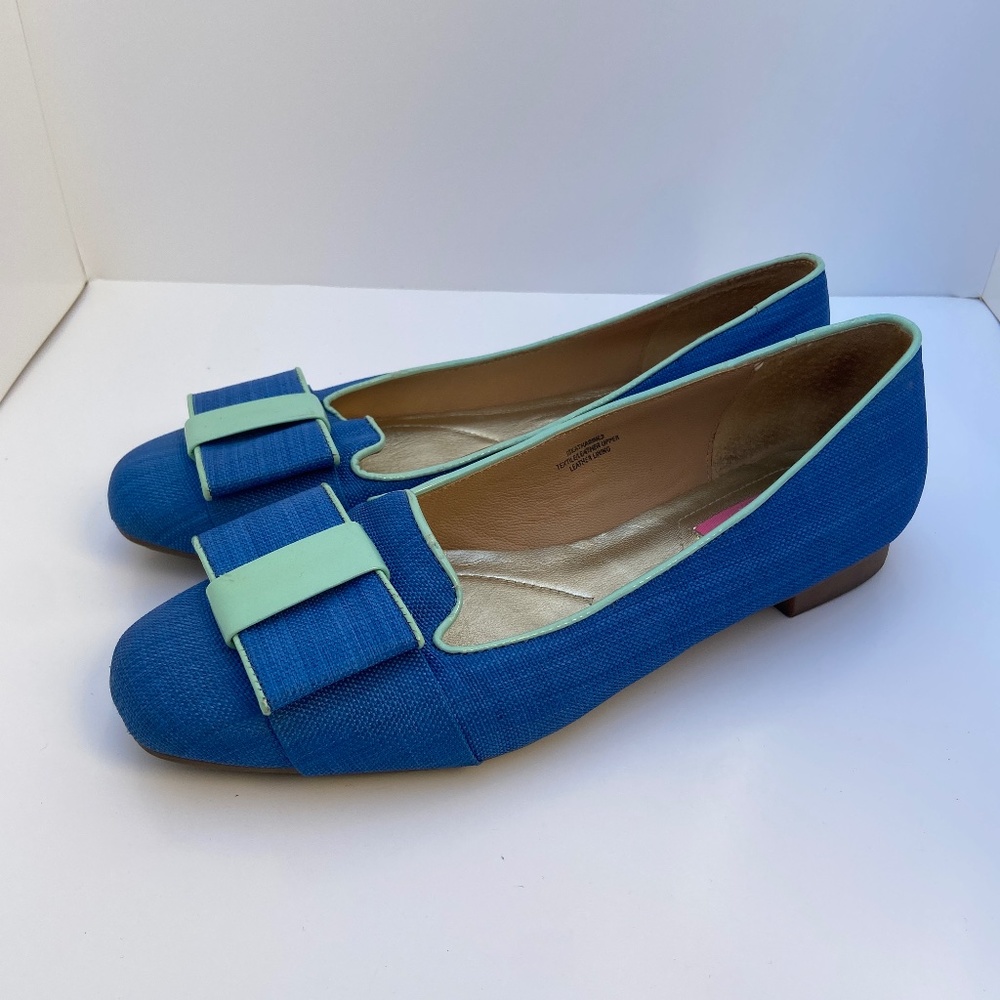 Katherine Blue Isaac Mizrahi Loafer Flats With Tailored Bow